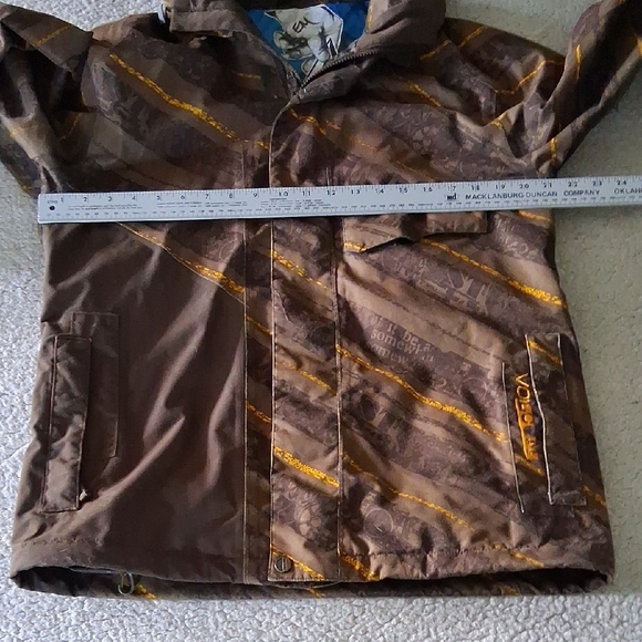 Volcom Brown and Yellow Ski Jacket - Picture 4 of 10